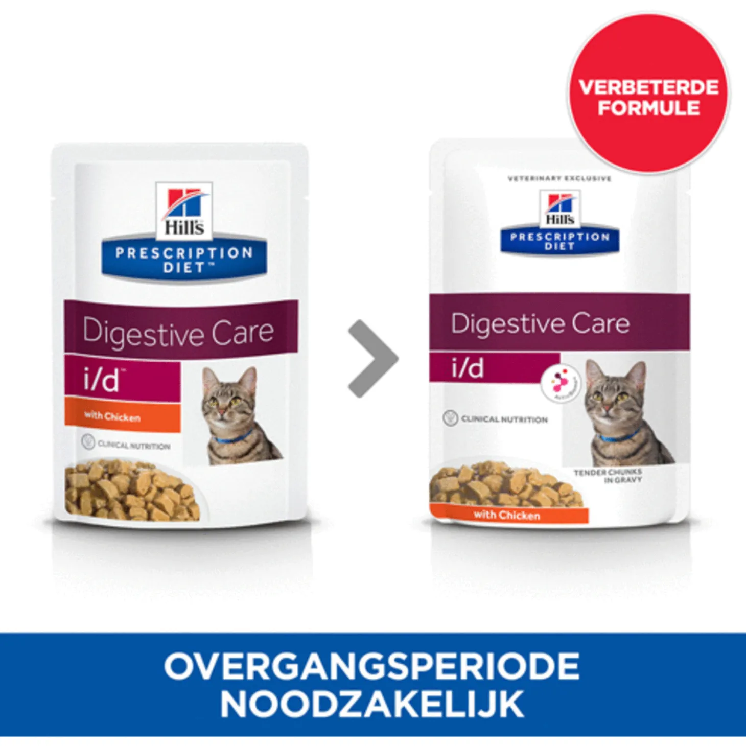 Hill's Prescription Diet I/D Digestive Care Maaltijdzakjes - Kattenvoer - Kip 12x85 g