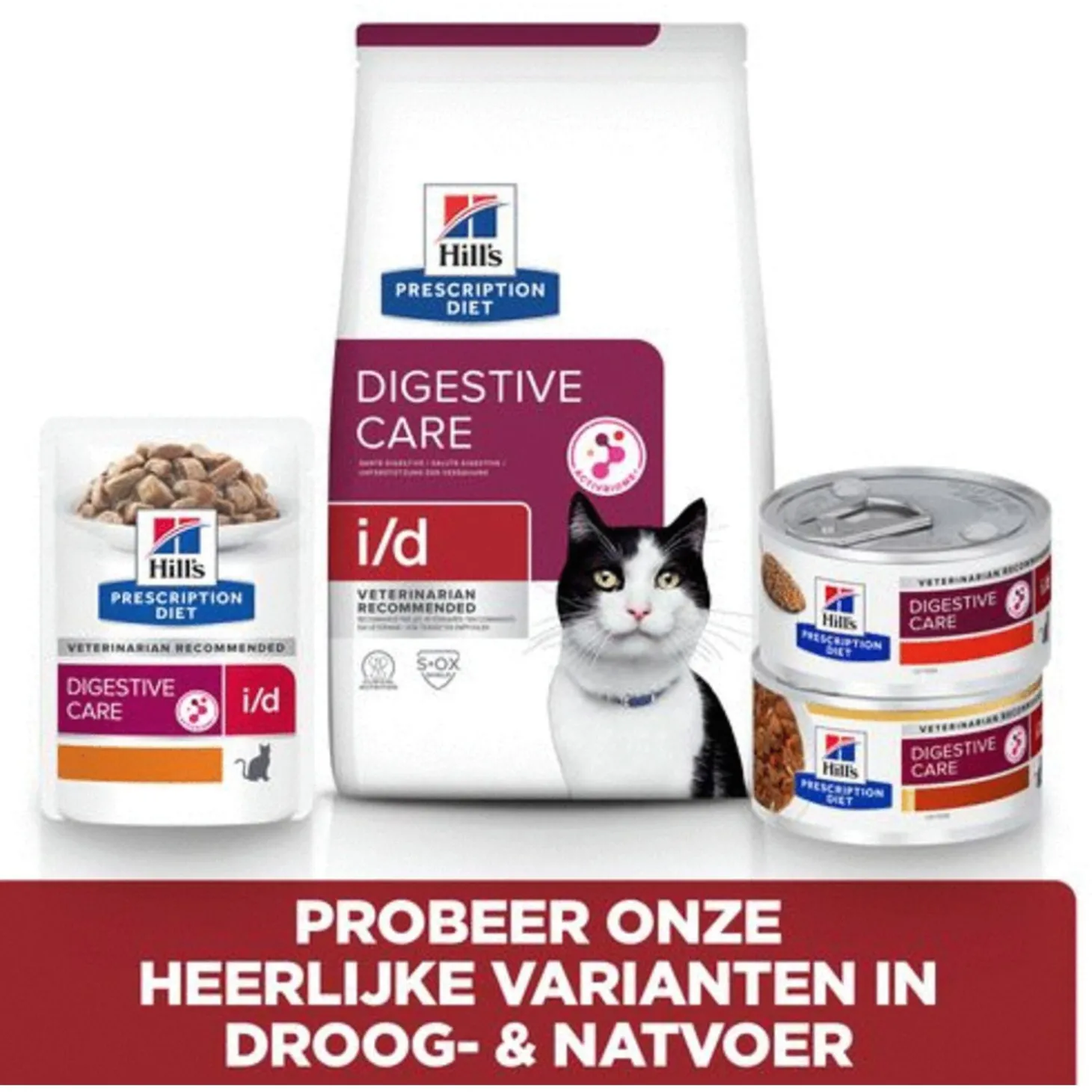Hill's Prescription Diet I/D Digestive Care Maaltijdzakjes - Kattenvoer - Zalm 12x85 g