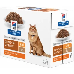 Hill's Prescription Diet K/D + Mobility - Kidney + Joint Care Maaltijdzakjes - Kattenvoer - Kip 12x85 g
