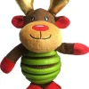 Homestyle Hondenspeeltje Rendier Goud - Hondenspeelgoed - 20 cm Bruin Groen Rood
