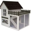 Homestyle Konijnenhok Estate - Dierenverblijf - 130x120x132 cm Wit Grijs