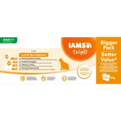 Iams Delights In  Gravy - Multipack - Kattenvoer - Kip Lam Tonijn 72x85 g