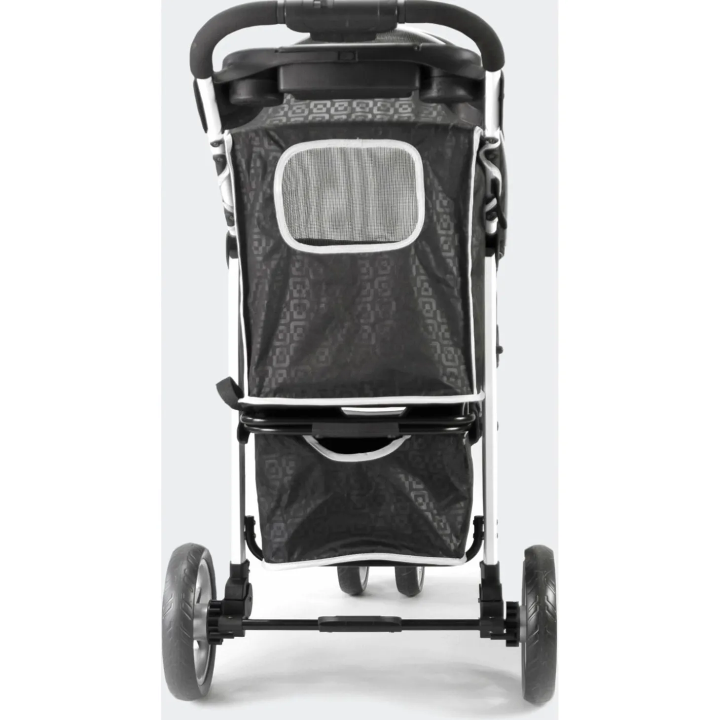 Innopet Hondenbuggy Monaco Geomatric + Regenhoes - Hondentrolley - 85x57x101 cm Zwart