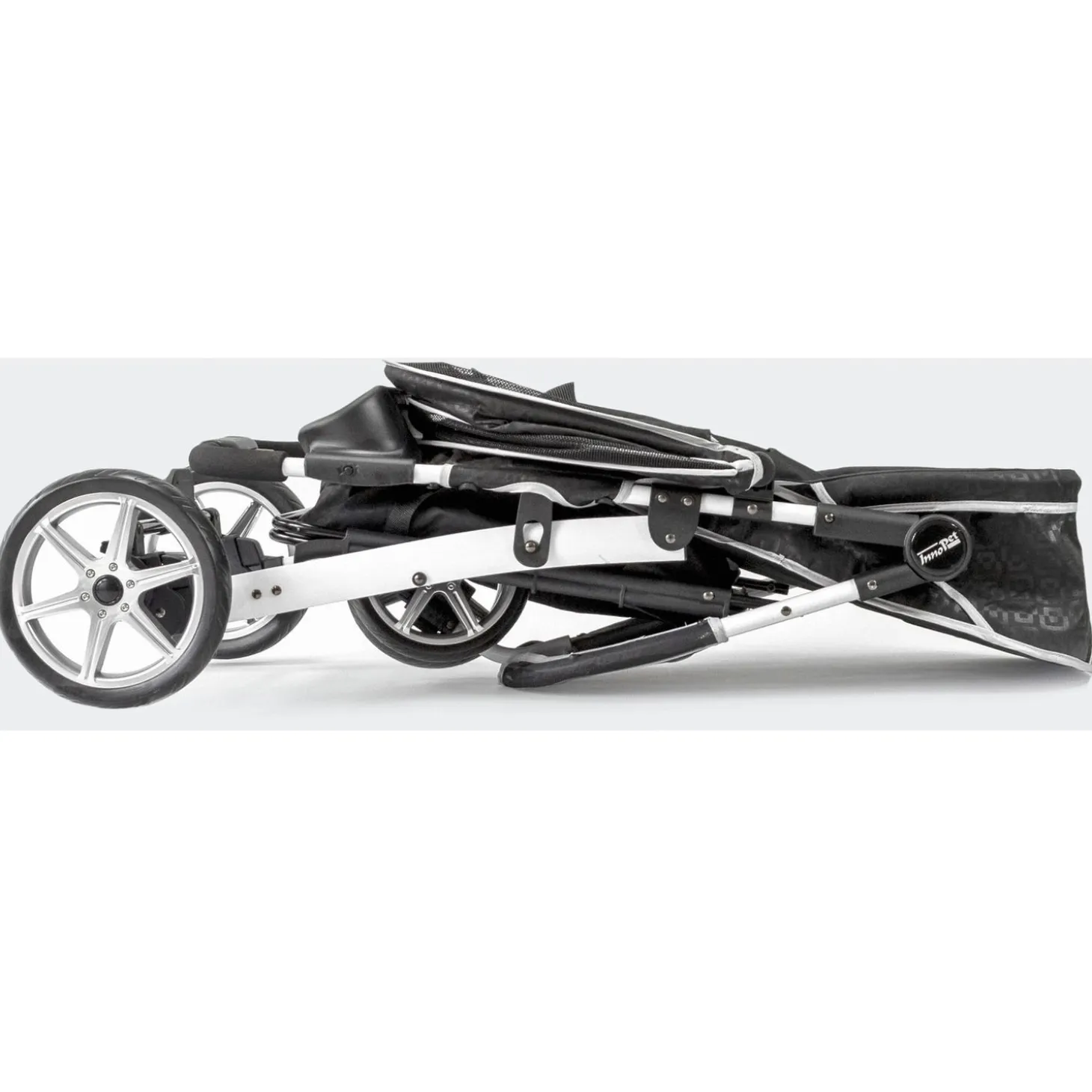 Innopet Hondenbuggy Monaco Geomatric + Regenhoes - Hondentrolley - 85x57x101 cm Zwart