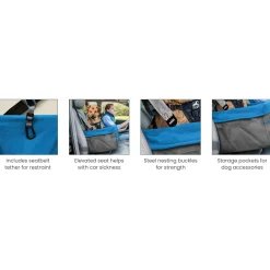 Kurgo Heather Booster Seat - Hondenautoaccessoire - Antraciet Blauw Tot 13.6 Kg