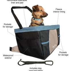 Kurgo Rover Booster Seat - Hondenautoaccessoire - Zwart Beige Tot 13.6 Kg