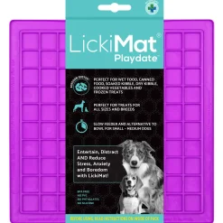 Lickimat Playdate Treat Slowfeeder Voermat - Hondenvoerbak - 20x20 cm Paars
