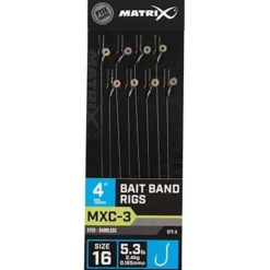 Matrix Mxc-3 Barbless 0.165mm 10cm Bait Band - Hakenboekje - Size 16