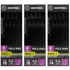 Matrix Mxc-1 Barbless 0.165mm 10cm Pole Rig - Hakenboekje - Size 14
