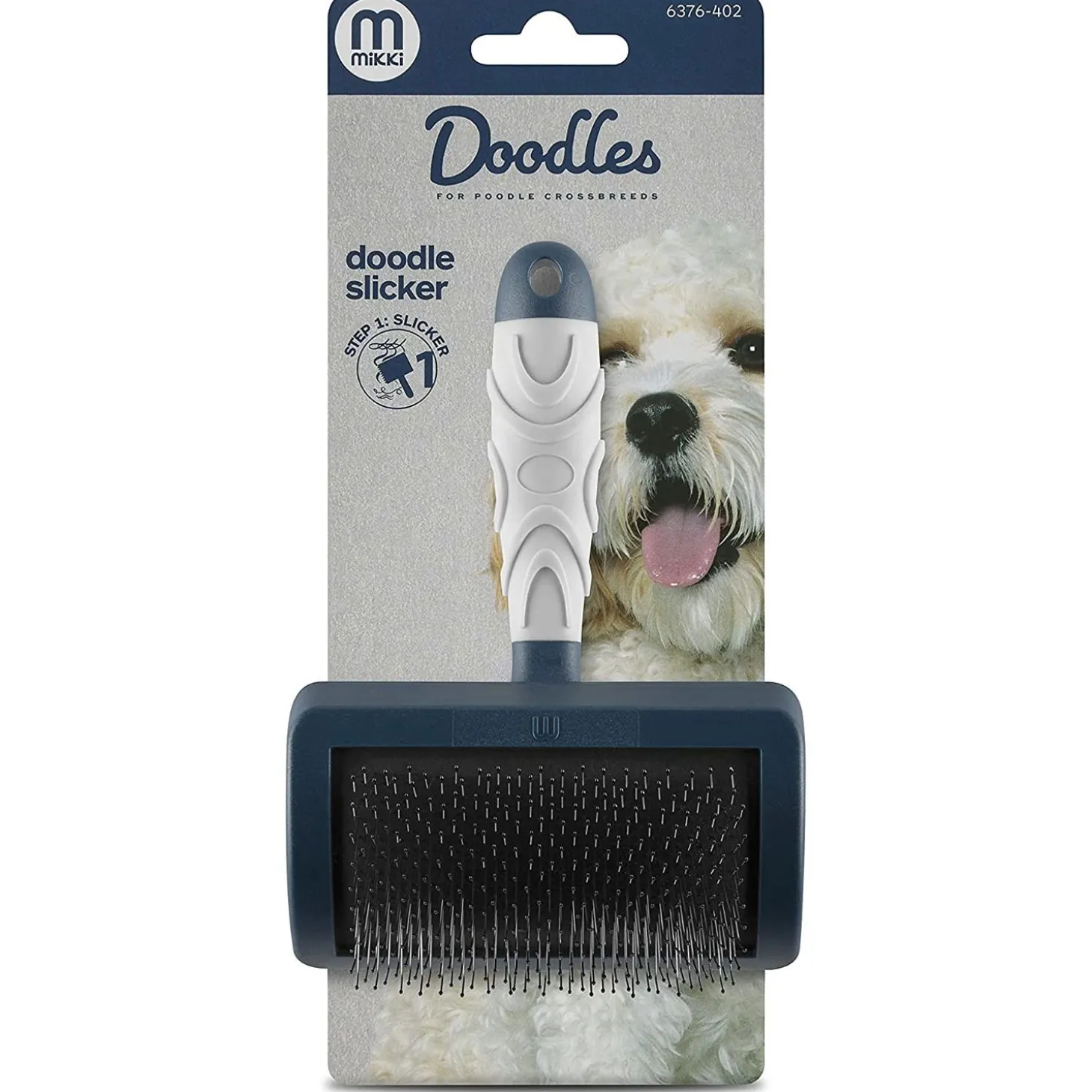 Mikki Doodle Slicker - Hondenvachtborstel - Blauw Grijs