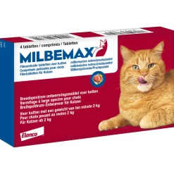 Milbemax Milbemax Kat 2 Tot 12kg - Anti wormenmiddel - Rund 4 tab 2 Tot 12 Kg