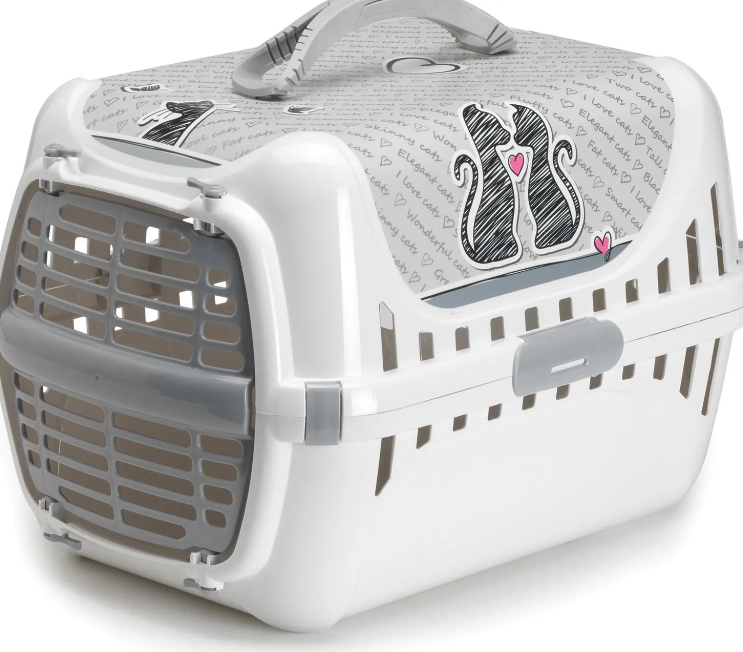 Moderna Vervoersbox Cats In Love - Kattenvervoersbox - 49.4x32.2x30.4 cm Wit
