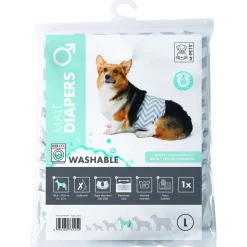 Mpets Wasbare Luier - Training & Gedrag - 26x28x6 cm Wit Grijs Voor Reuen L