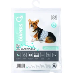 Mpets Wasbare Luier - Training & Gedrag - 18x22x6 cm Wit Grijs Voor Reuen Xs