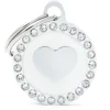 My Family White Glam Heart - ID Tag - Wit