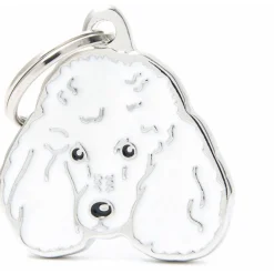 My Family White Poodle - ID Tag -