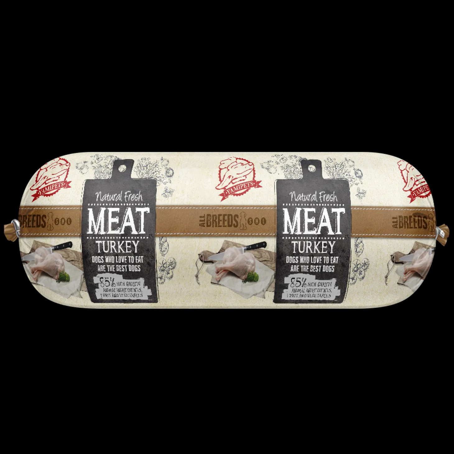 Natural Fresh Meat All Breeds Dog Worst Kalkoen - Hondenvoer