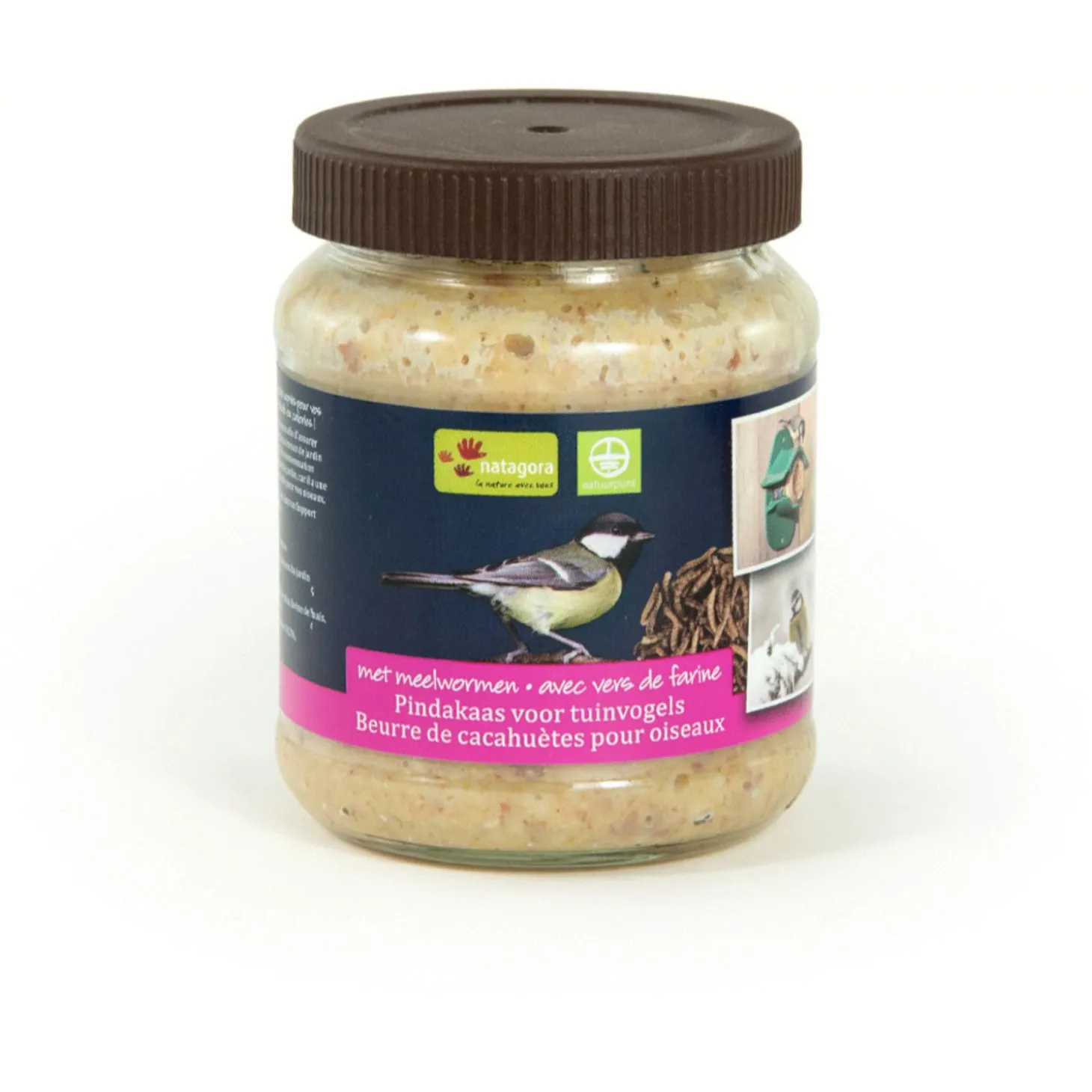 Natuurpunt Pindakaas Met Meelwormen - Vogelvoer - Ø10 cm 330 g