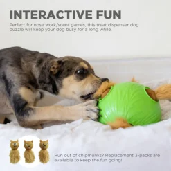 Nina Ottosson Dog Snuffle N'Treat Ball - Hondenspeelgoed - Ø16 cm Groen Bruin