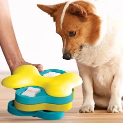 Nina Ottosson Dog Tornado Interactive Snack Puzzel - Hondenspeelgoed - 23.5x18x7 cm Blauw Geel Level 2
