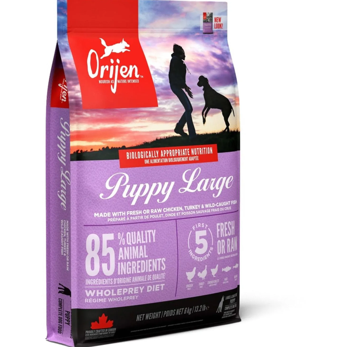 Orijen Whole Prey Puppy Large Breed Kip&Kalkoen - Hondenvoer