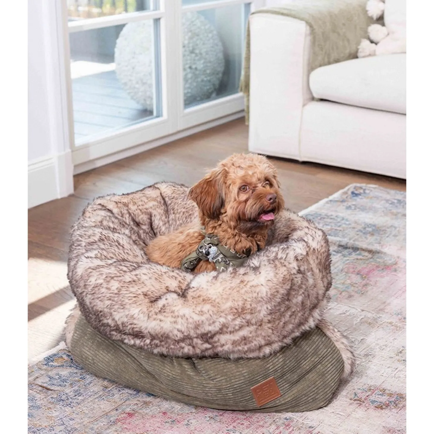 Pet & Co. Snuggle Cord Fur Kaki - Hondenmand