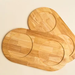Pino Onderzetter Hout - Hondenvoerbak - 41.5x22x2 cm Beige Geschikt Voor Hond En Kat Small-Medium