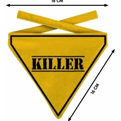 Plenty Gifts Bandana Dog Killer - Cadeau - 18x22 cm Geel Zwart