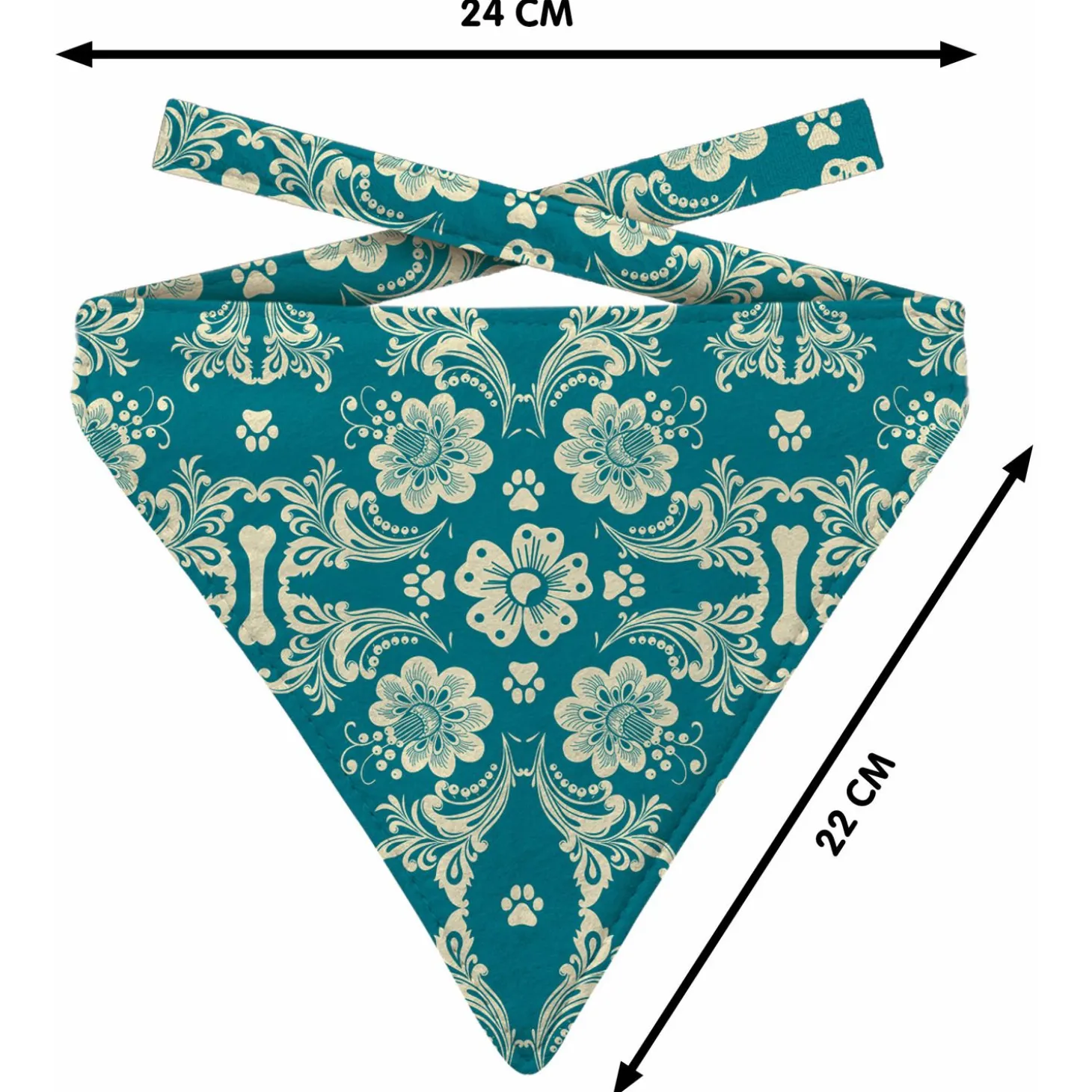 Plenty Gifts Bandana Dog Botanic Blue - Cadeau - 20x24 cm L