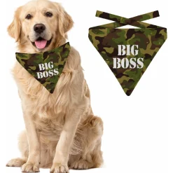 Plenty Gifts Bandana Dog Big Boss - Cadeau - 20x24 cm Groen Zwart