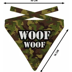Plenty Gifts Bandana Dog Woof Army - Cadeau - 18x22 cm M
