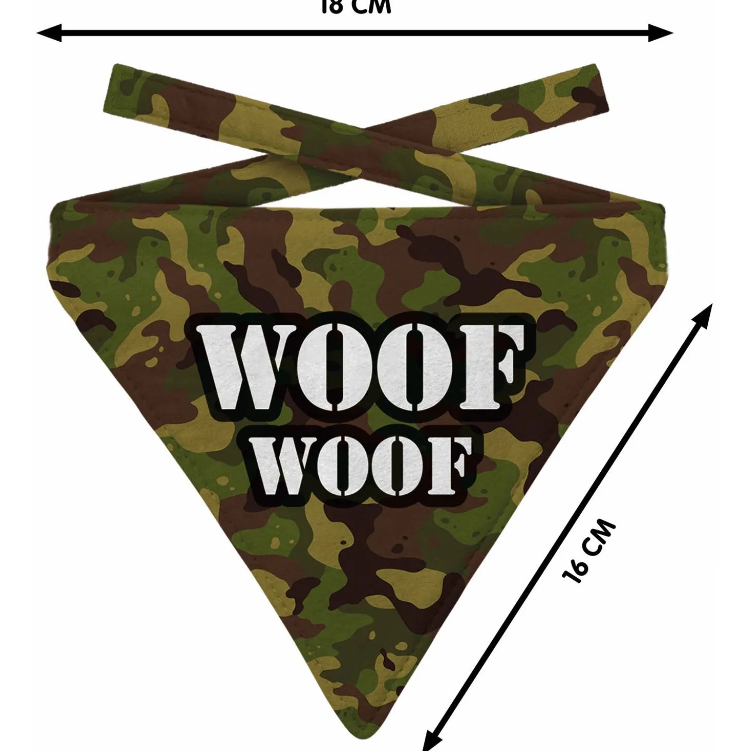 Plenty Gifts Bandana Dog Woof Army - Cadeau - 18x22 cm M