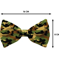 Plenty Gifts Bow Tie Dog Army - Cadeau - 16x8 cm Groen Zwart