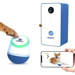 Puppod Rocker Training Snoepjes Camera Automaat - Hondenopvoeding - Wit Grijs