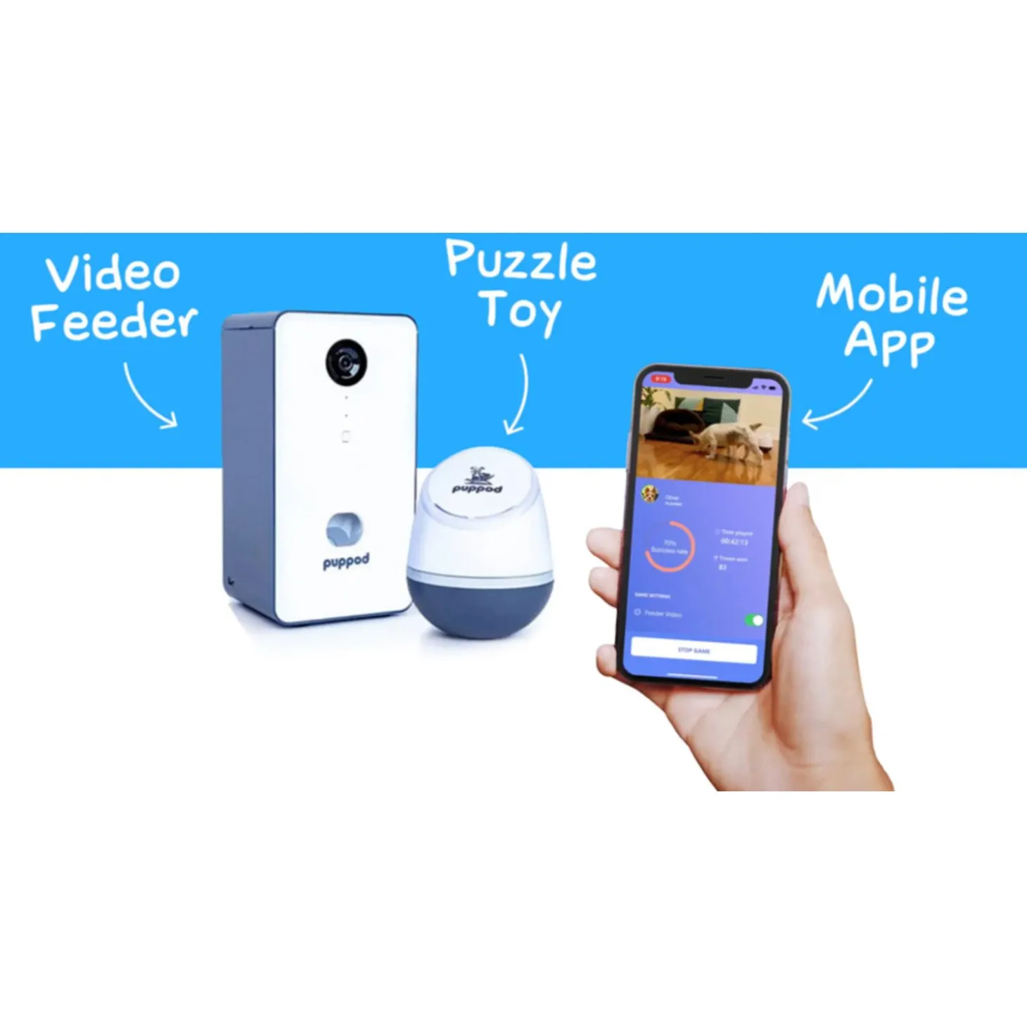 Puppod Rocker Training Snoepjes Camera Automaat - Hondenopvoeding - Wit Grijs