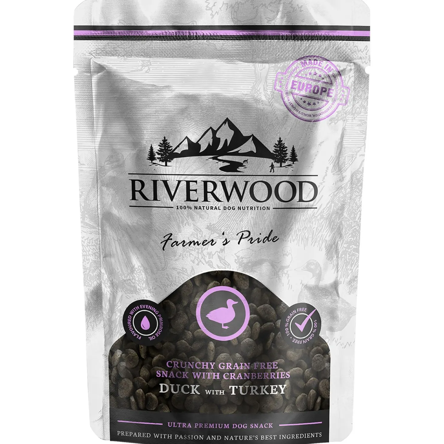 Riverwood Crunchy Farmers Pride - Hondensnacks - Eend Kalkoen Cranberry 200 g