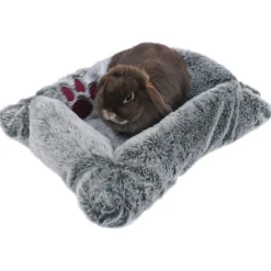 Rosewood Pluche Knaagdiermandje - Slaapplaats - 43x33x12 cm Grijs