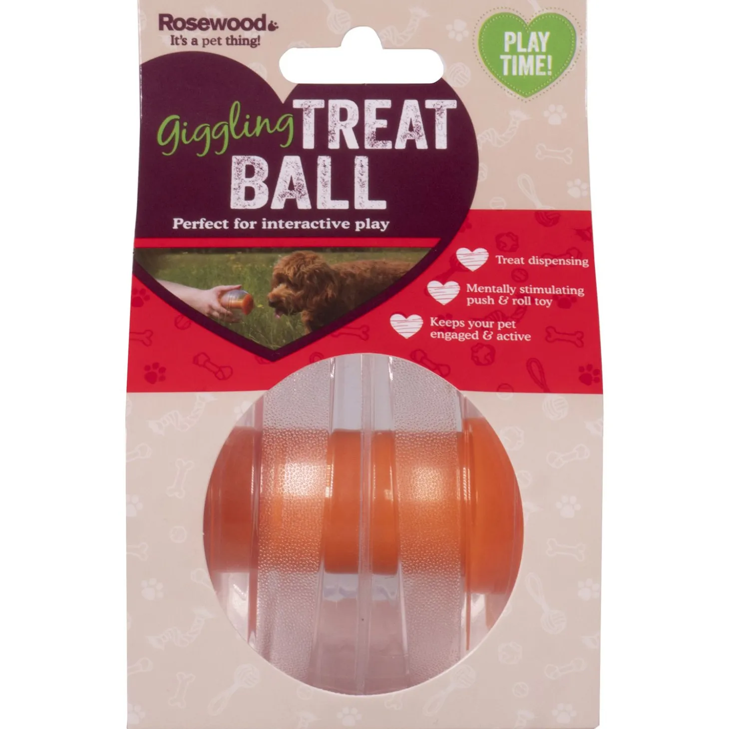 Rosewood Voerbal Met Geluid - Hondenspeelgoed - Oranje