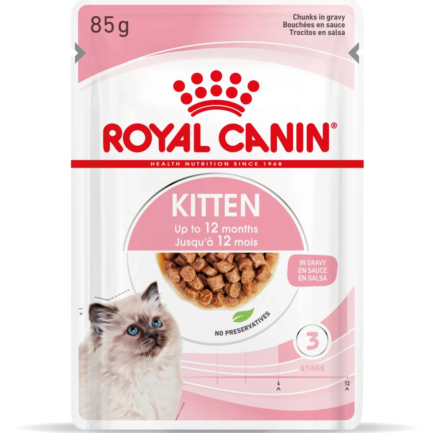 Royal Canin Kitten - In Gravy - Kitten-Kattenvoer - 12x85 g Bonuspack
