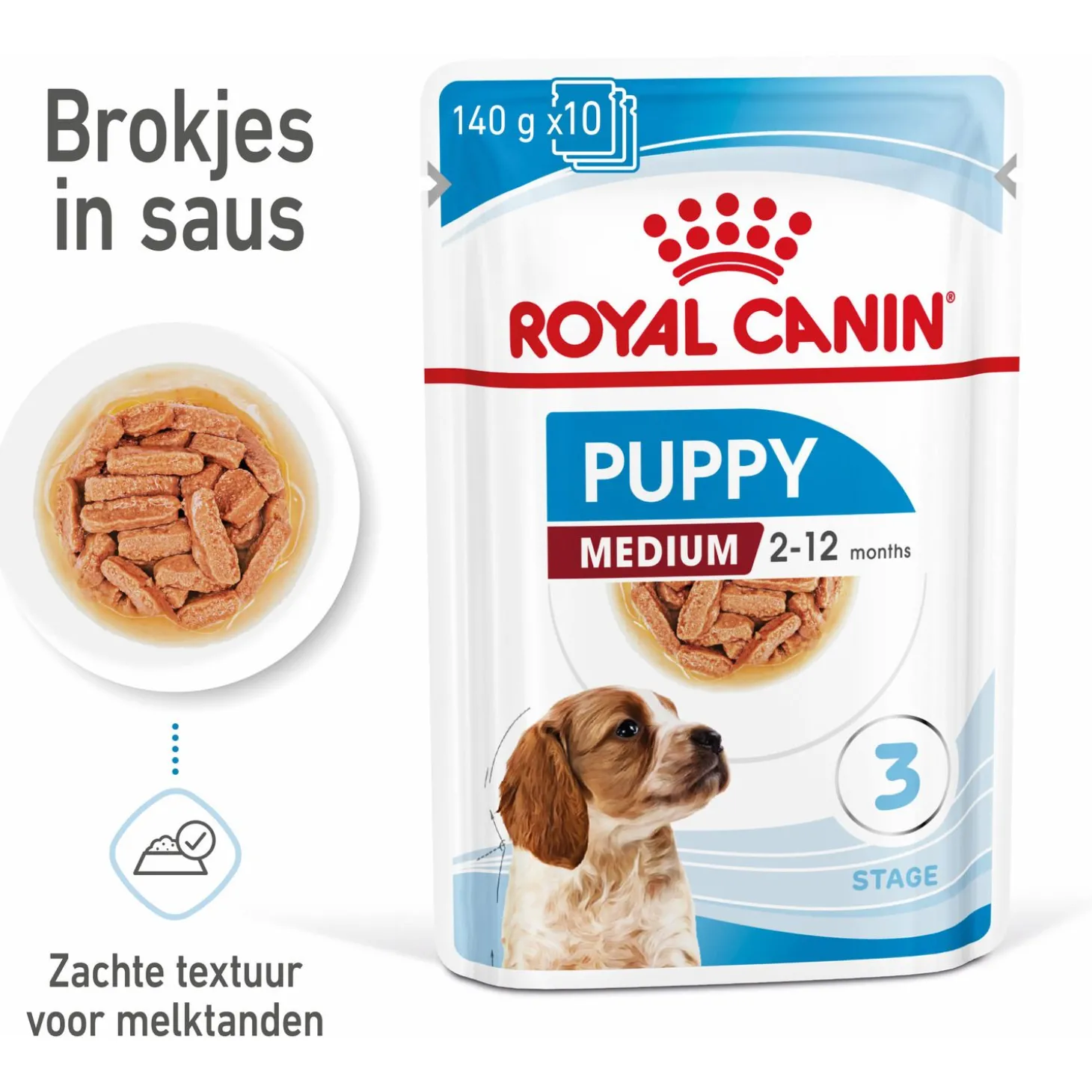 Royal Canin Medium Natvoer - Puppy-Hondenvoer - 10x140 g