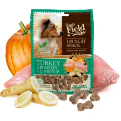 Sam's Field Crunchy Cracker - Hondensnacks - Kalkoen Pompoen Pastinaak 200 g