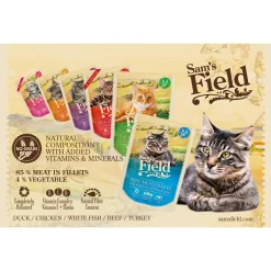 Sam's Field Kitten Maaltijdzakjes True Meat Filets - Kattenvoer - Kip Kalkoen Broccoli 85 g