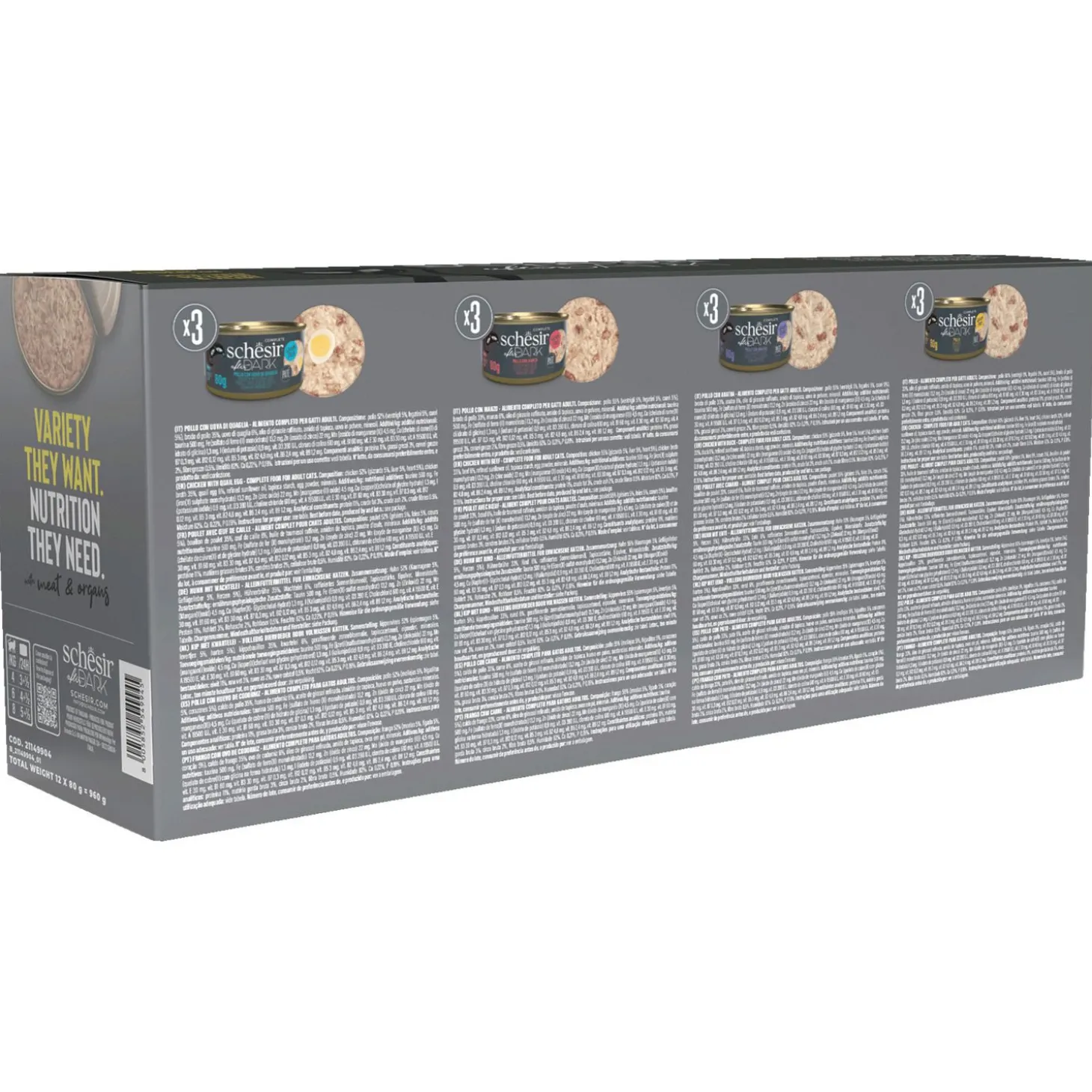 Schesir After Dark Pate Variety Pack - Kattenvoer - 12x80 g