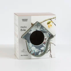 Singing Friend Evie Feeder 100% Recycled - Voersilo - 13.5x12.5x15 cm Antraciet Blauw