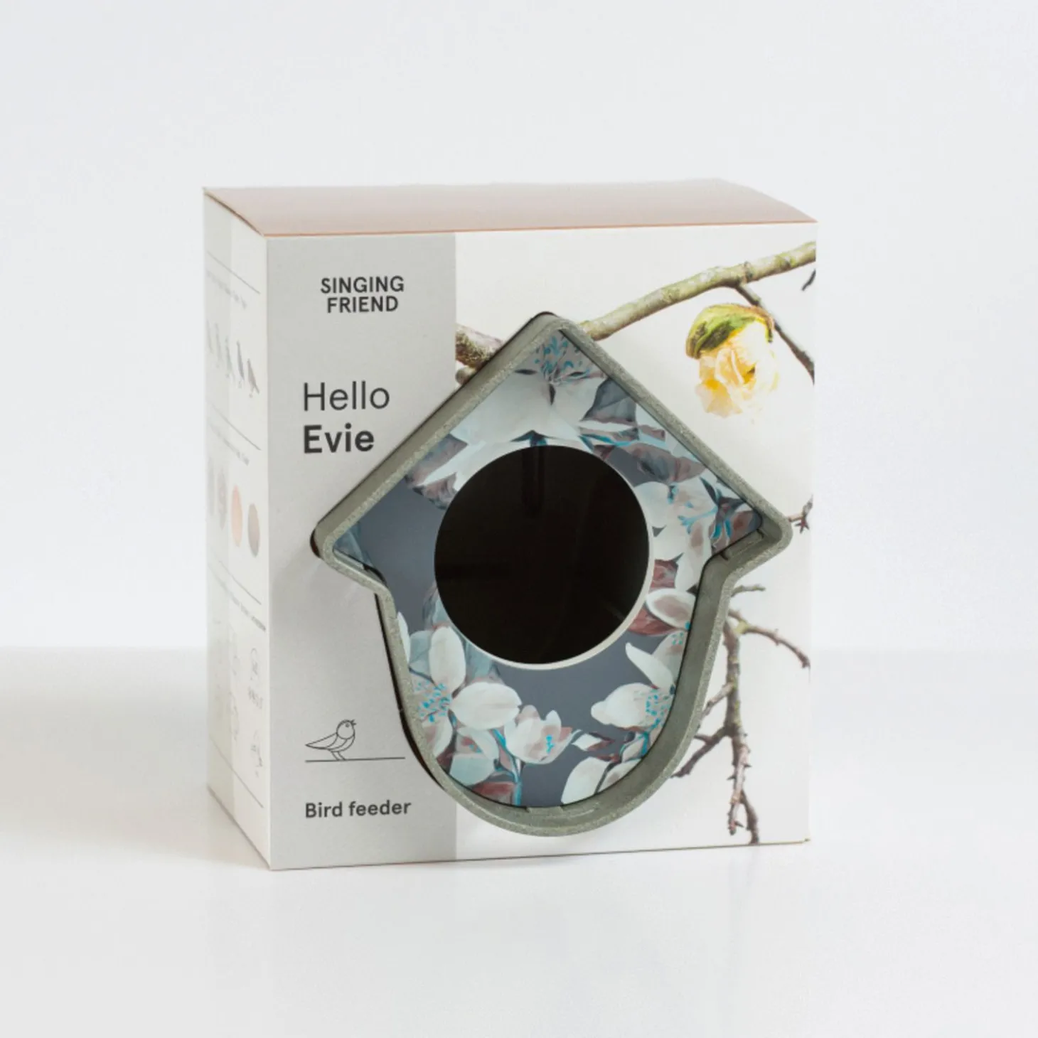 Singing Friend Evie Feeder 100% Recycled - Voersilo - 13.5x12.5x15 cm Antraciet Blauw