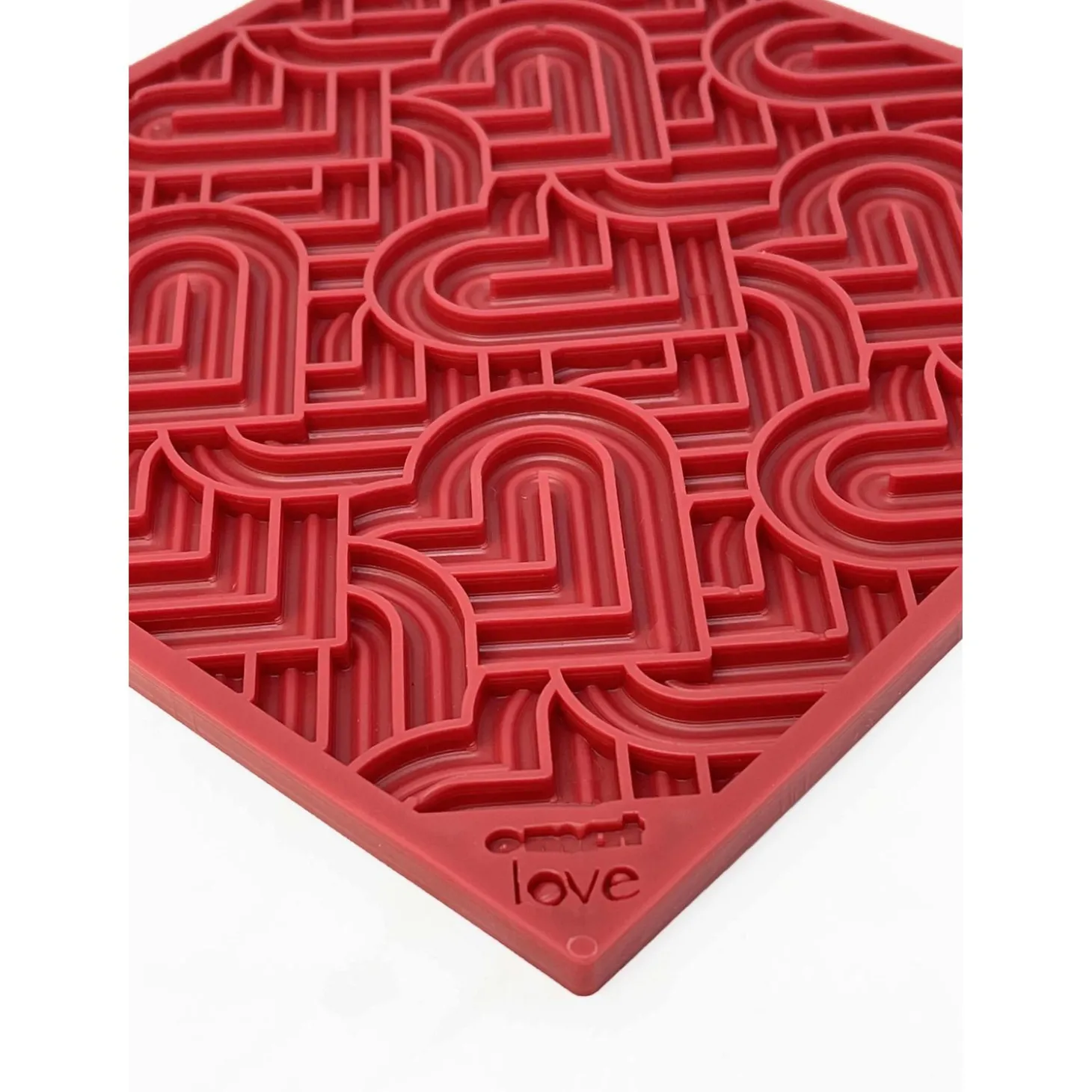 Sodapup Lickmat Love Hearts - Hondenvoerbak - Rood L