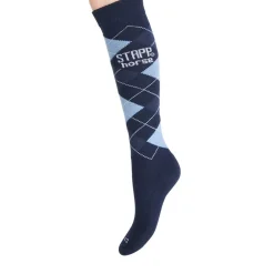 Stapp Horse Kniekous Horse Ruit Marine&Lichtblauw&Jeans - Ruiterkleding