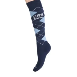 Stapp Horse Kniekous Horse Ruit Lurex Marine - Ruiterkleding