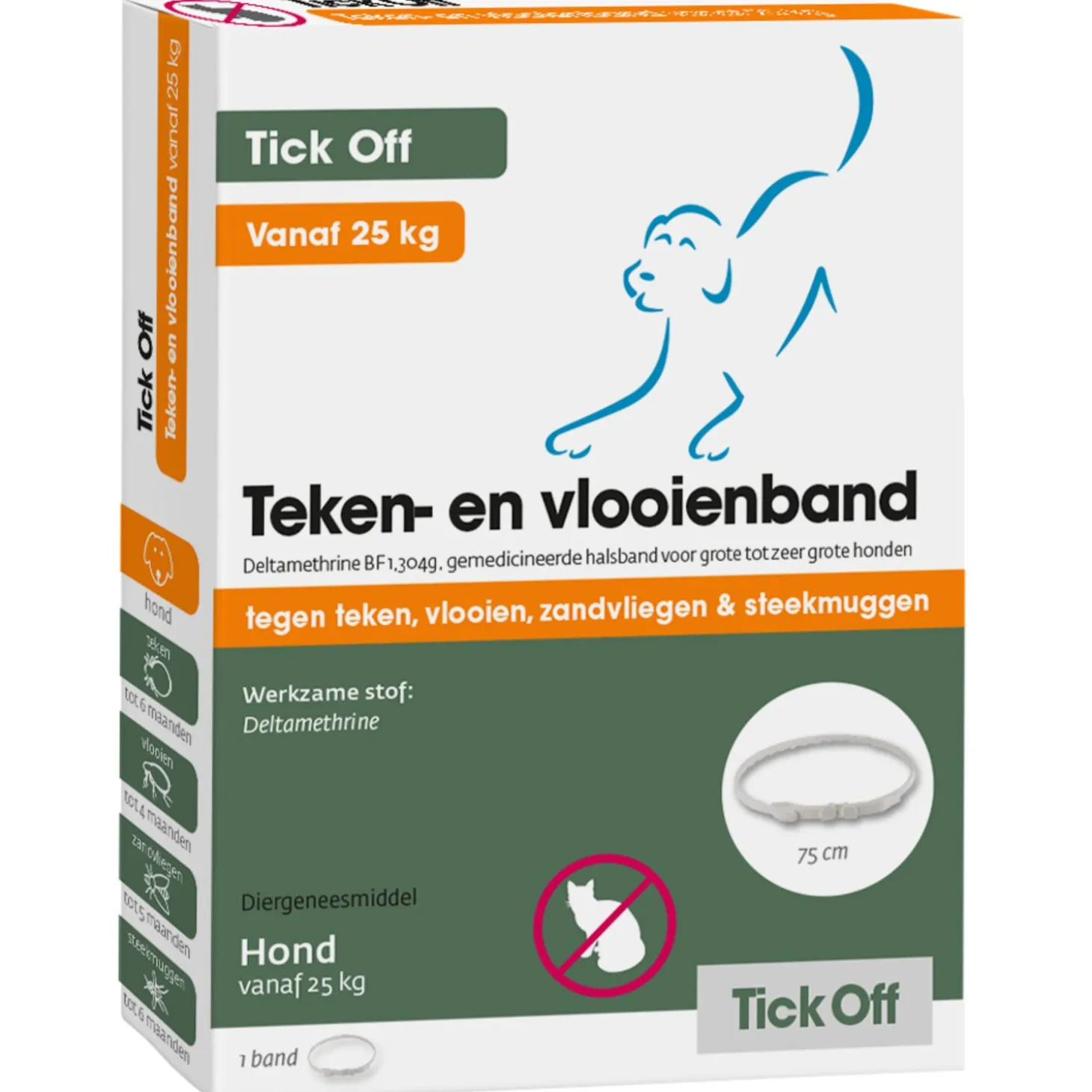Tick Off Vlooien- En Tekenband Vanaf 25 Kg - Anti tekenmiddel - 75 cm > 25 Kg