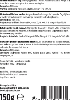 Timo Eendenmaagjes - Hondensnacks - Eend 150 g